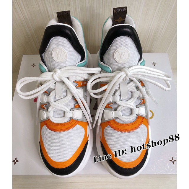 LV高端女士休閒運動鞋 路易威登L系列驢牌拱橋老爹鞋 休閒潮鞋高幫版太空鞋 dx1113